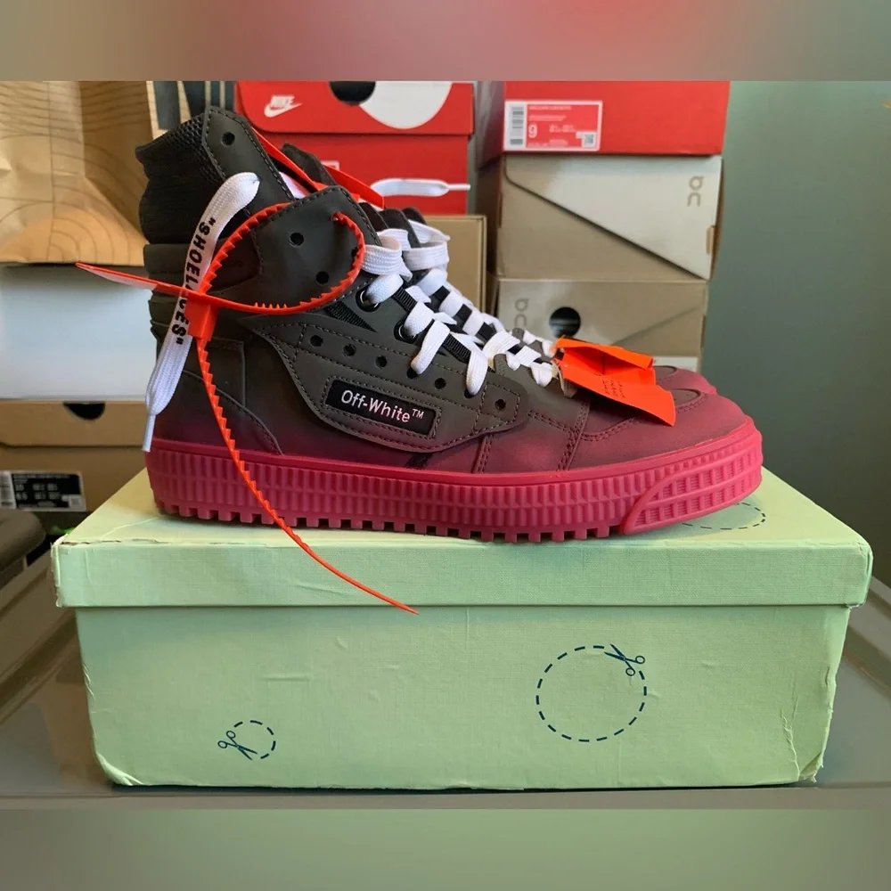 OFF-WHITE OFF COURT 3.0 Sneakers - Size 7 US / 40 EU - Grey Fuchsia Purple Shoes - Picture 14 of 15